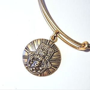 ALEX AND ANI "HAND OF FATIMA" CHARM BANGLE BRACELET in GOLDTONE